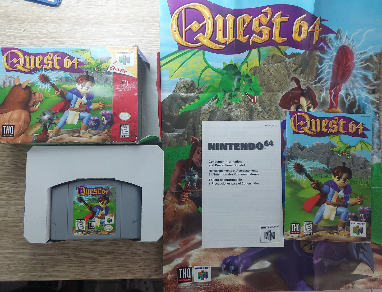 1998 Nintendo N64 (NUS-006  USA)QUEST 64 Complete & Boxed