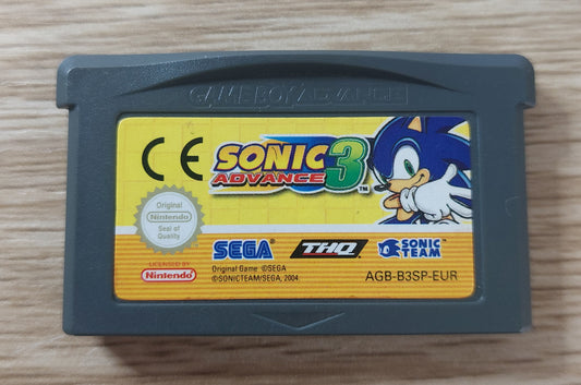 2004 Nintendo Gameboy Advance SEGA SONIC ADVANCE 3 EUR PAL Cart Tested/Cleaned