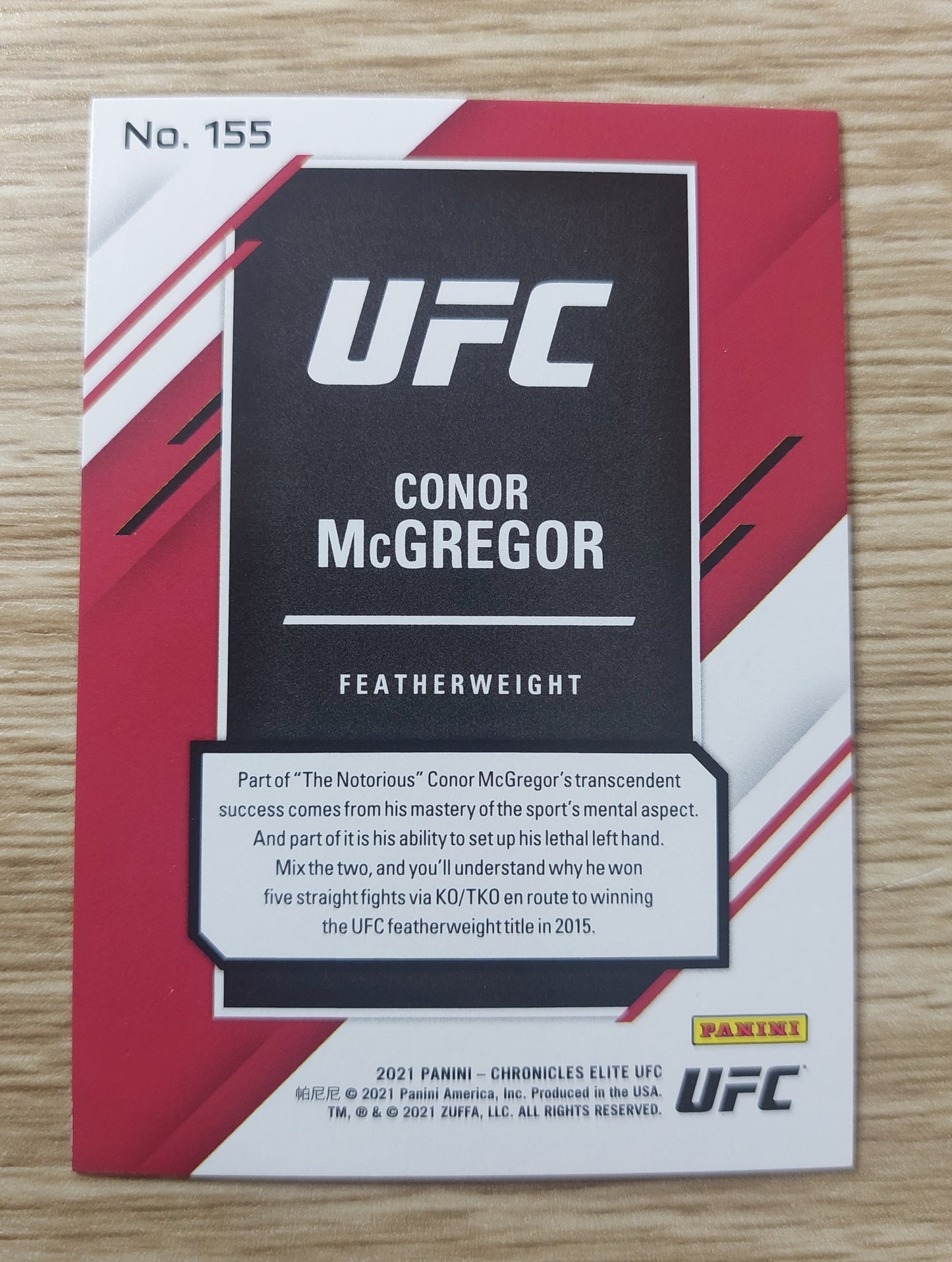 2021 Panini-Chronicles Elite UFC #155 Conor McGREGOR Blue 13/99