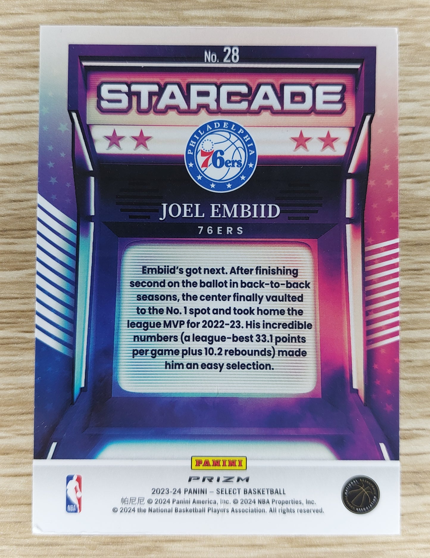 2023-24 Panini Select Starcade Prizm #28 Joel Embid Case Hit SSP