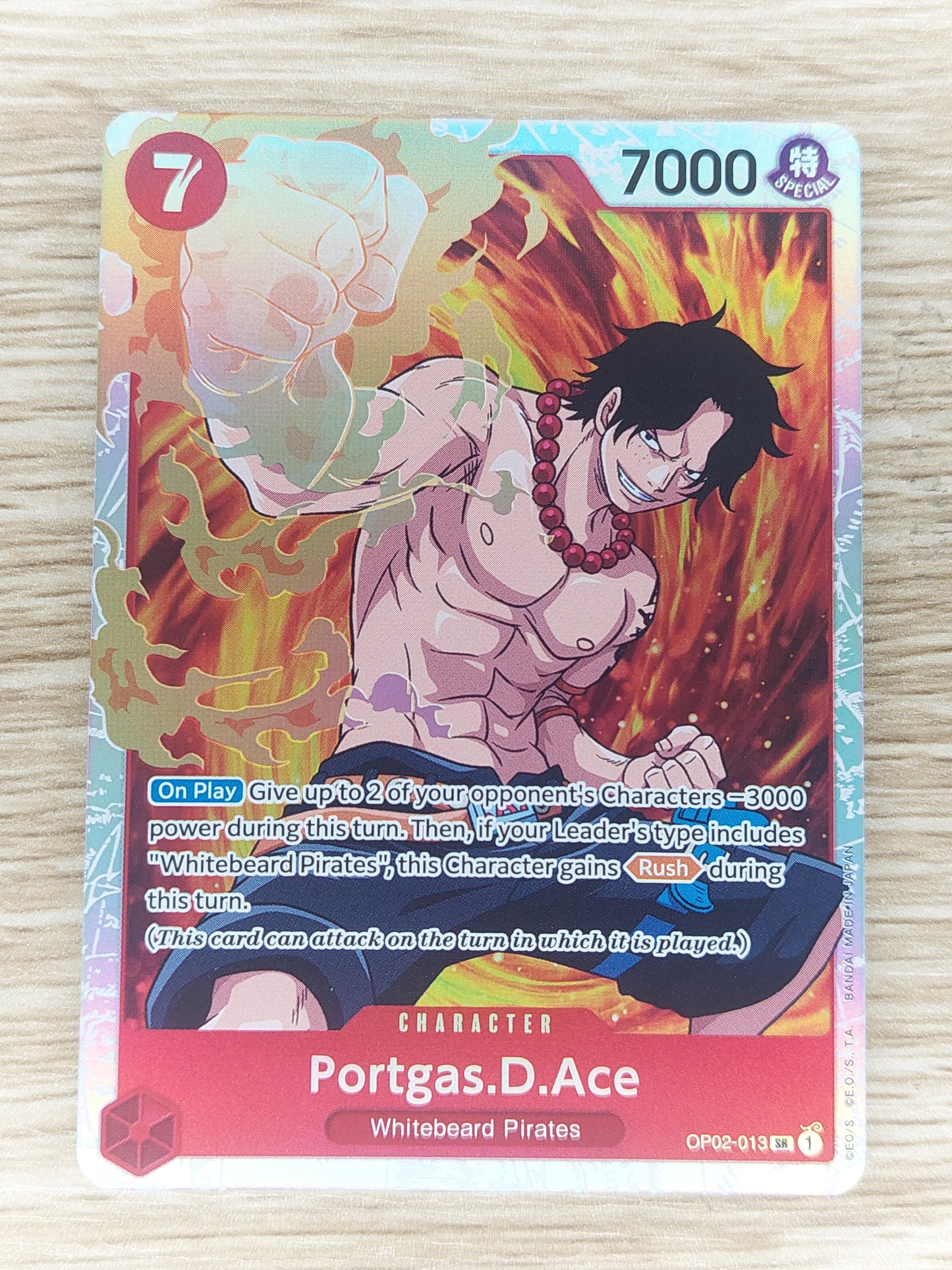 One Piece TCG - SR Super Rare Portgas.D.Ace OP02-013 Paramount War English