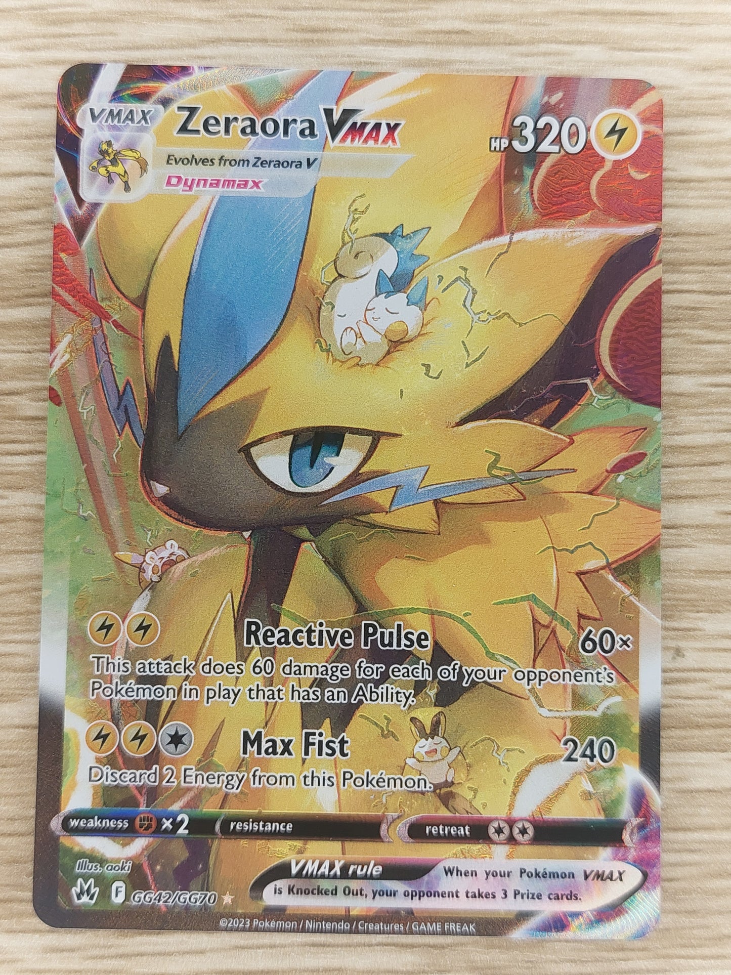 Pokemon Crown Zenith GG42/GG70 Zeraora Vmax Galarian Gallery