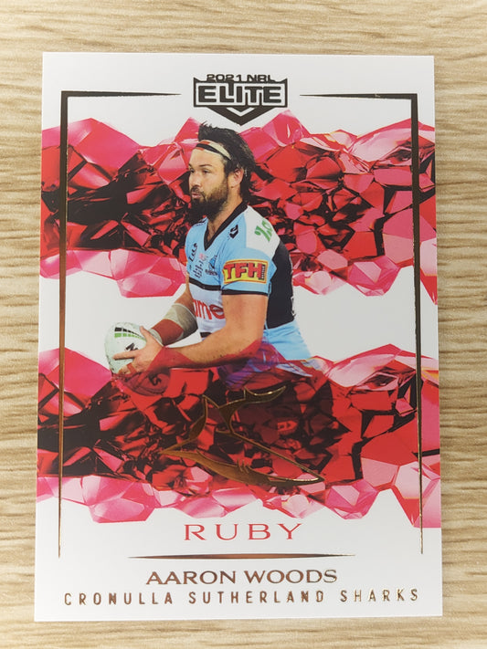 2021 NRL ELITE Mojo Ruby MR 036 Aaron Woods Sharks 23/46