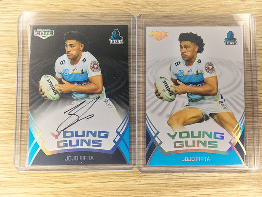 2023 NRL ELITE Young Guns Jojo Fifita YGS 06/17 Auto + YG 11/34 (038/117+049/177)