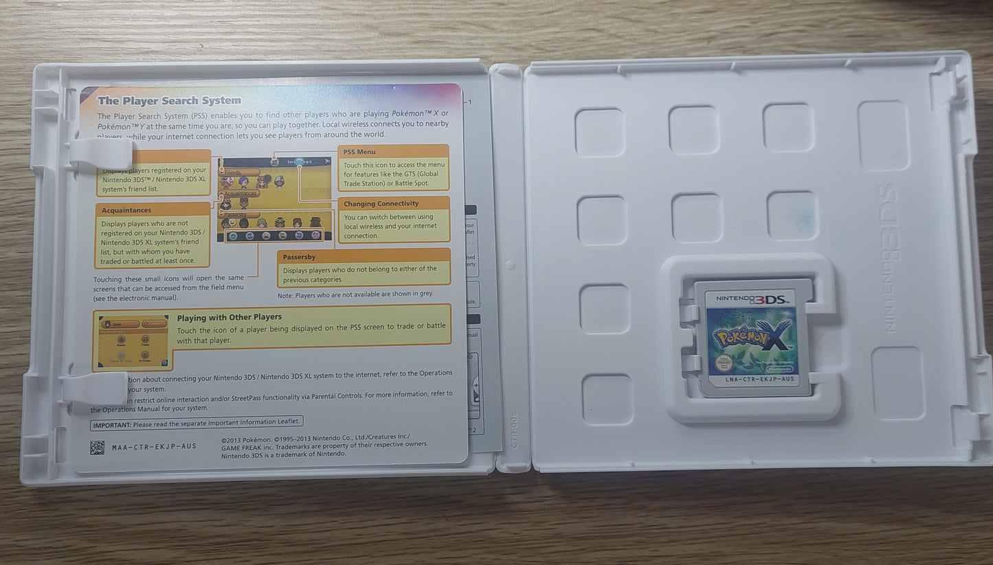 Nintendo 3DS POKEMON X  Boxed AUS PAL Tested