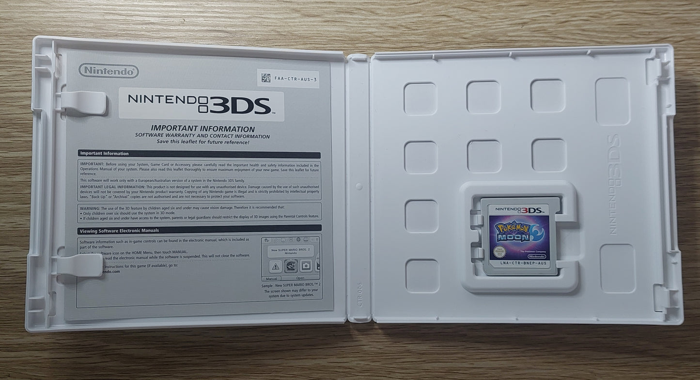 Nintendo 3DS Pokémon Moon Boxed,PAL AUS Tested