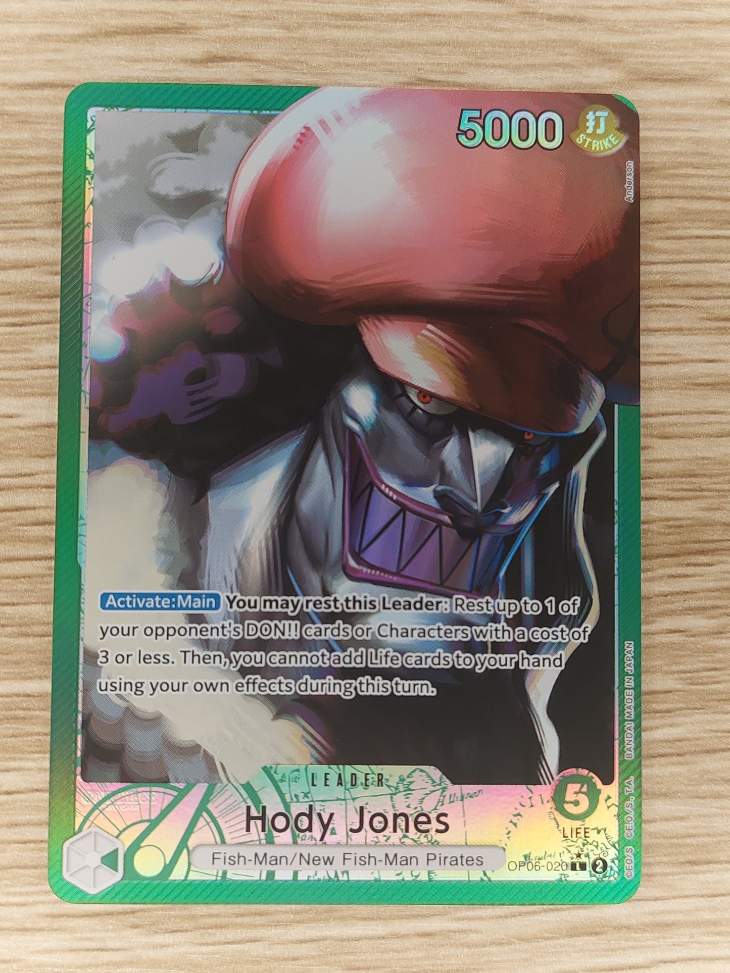 HODY JONES OP06-020 L ALT ART WINGS OF THE CAPTAIN ENGLISH ONE PIECE CARD