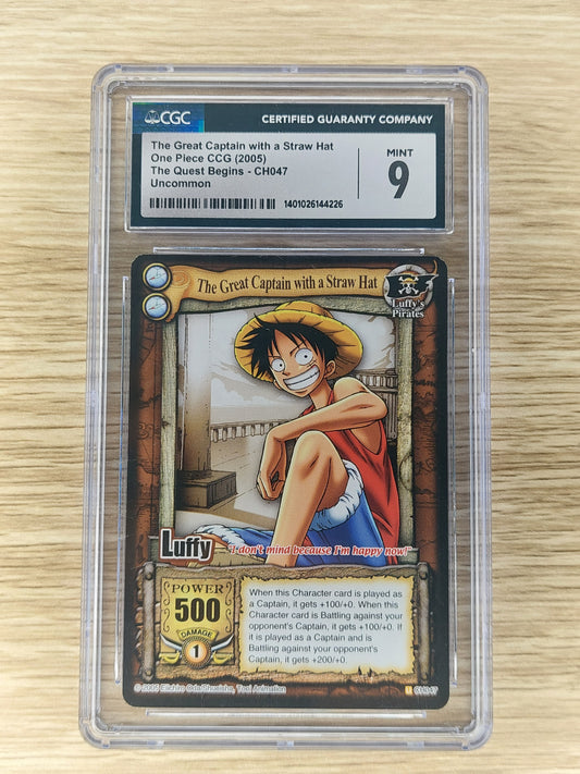 2005 One Piece CCG- CH047 The Great Captain with a Straw Hat CGC 9