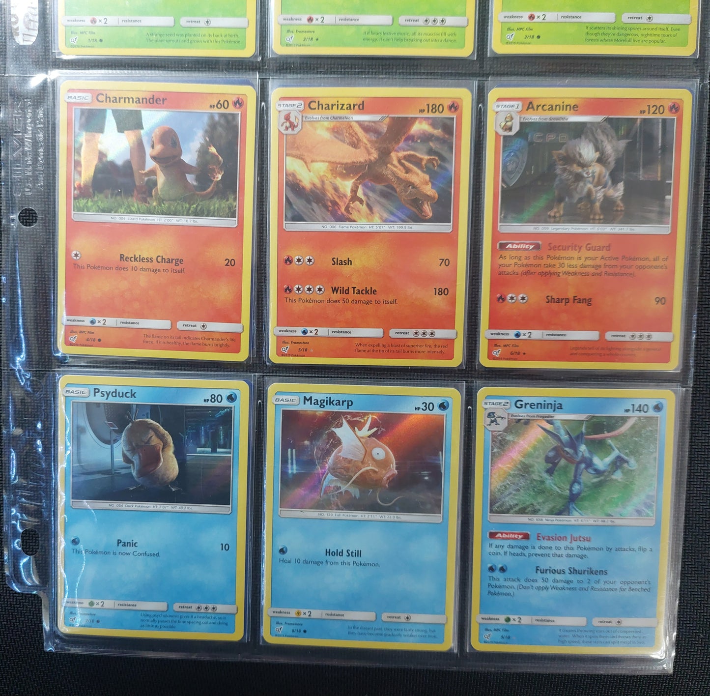 2019 Pokemon Detective Pikachu Full Set of 18 cards NR MT