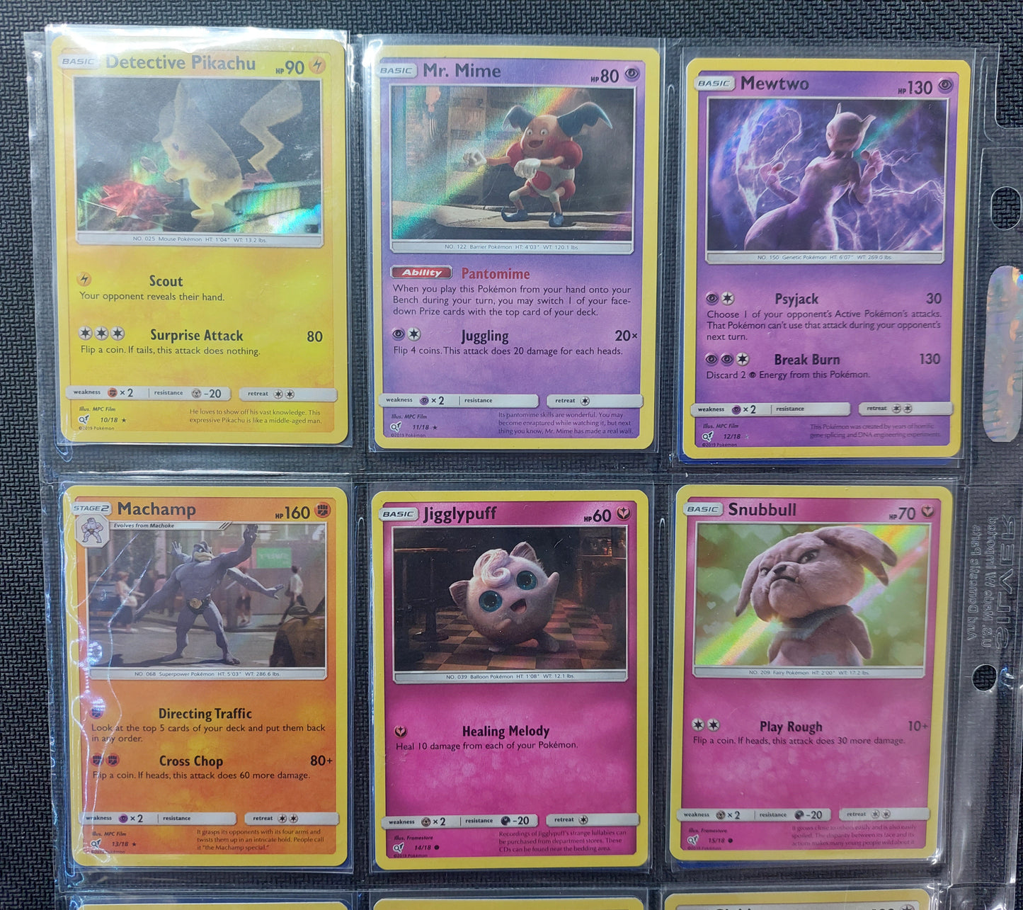 2019 Pokemon Detective Pikachu Full Set of 18 cards NR MT