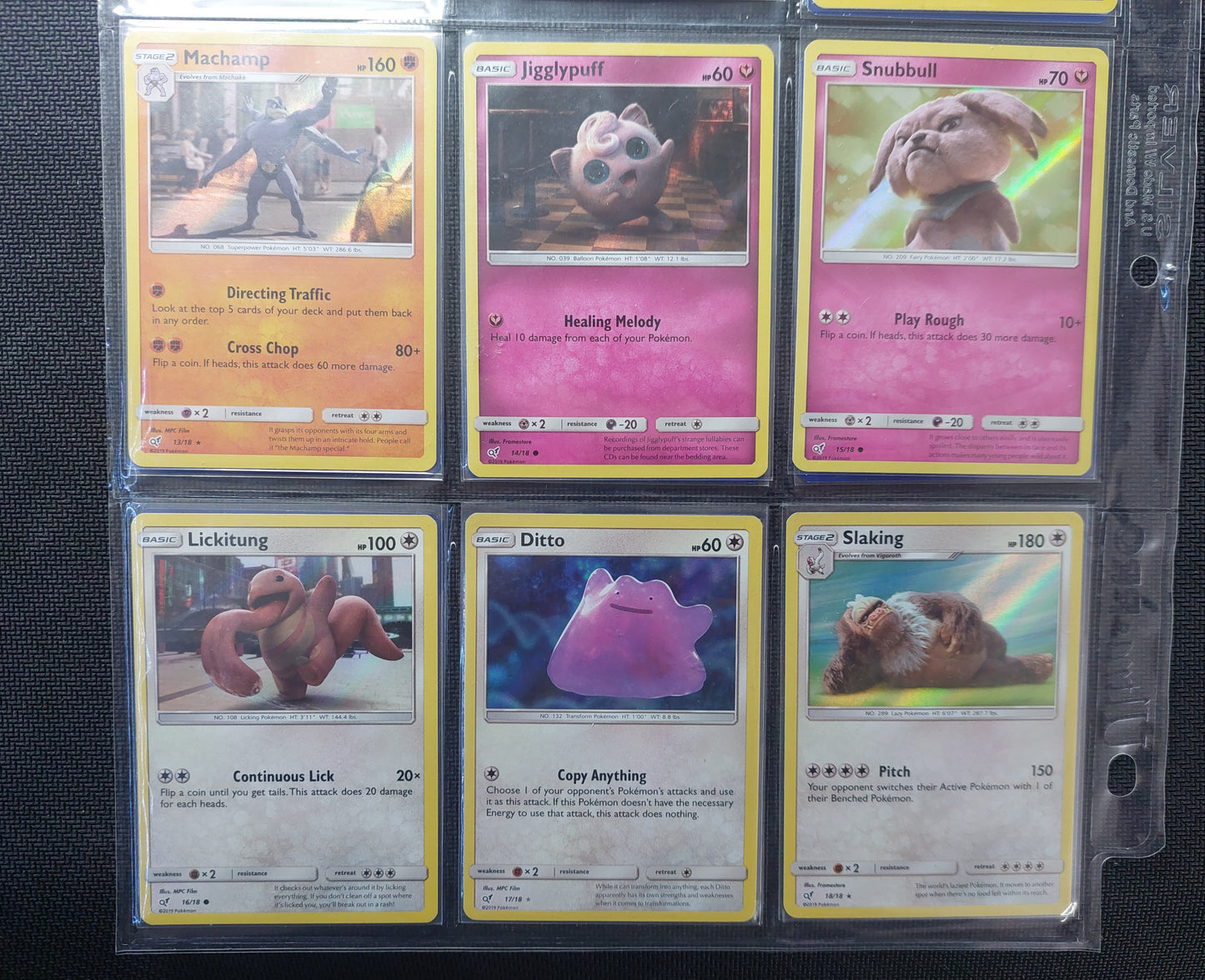 2019 Pokemon Detective Pikachu Full Set of 18 cards NR MT