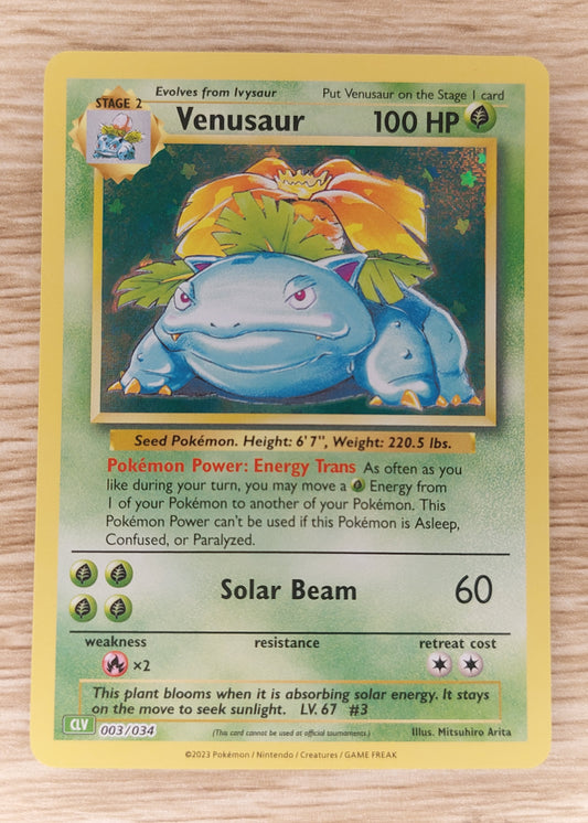 Venusaur Holo CLV 003/034 English Pokemon Trading Card Game Classic 2023