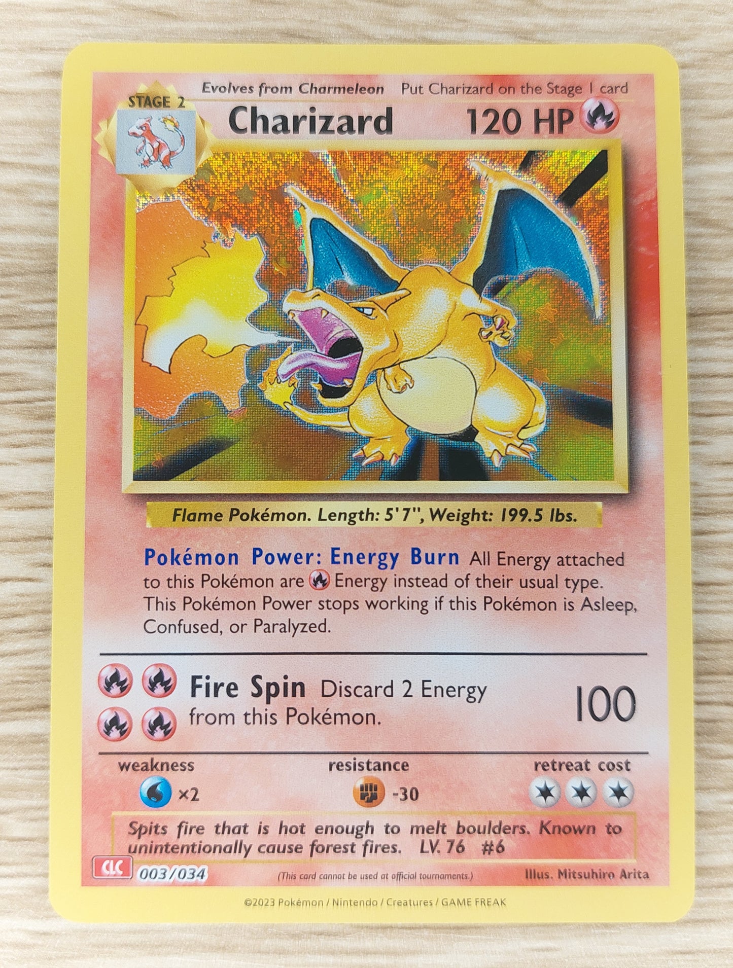 Charizard Holo CLC 003/034 English Pokemon Trading Card Game Classic 2023