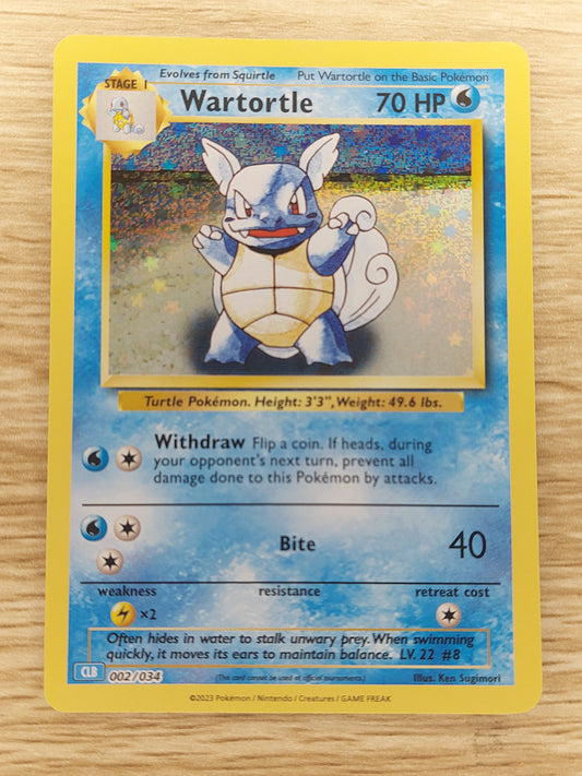 Wartortle Holo CLB 002/034 English Pokemon Trading Card Game Classic 2023