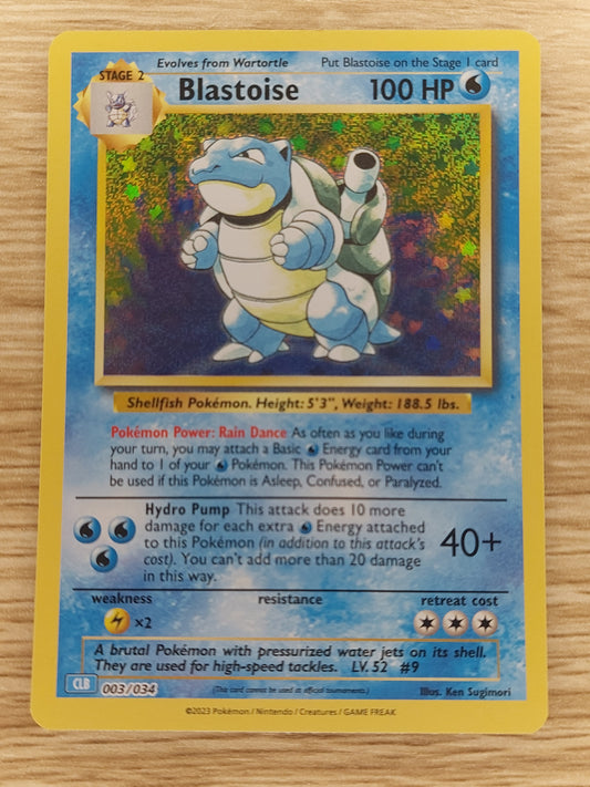 Blastoise Holo CLB 003/034 English Pokemon Trading Card Game Classic 2023