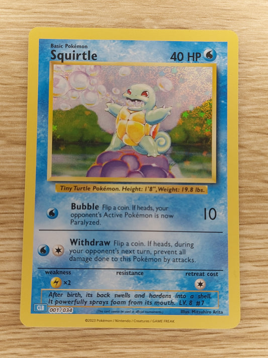 Squirtle Holo CLB 001/034 English Pokemon Trading Card Game Classic 2023