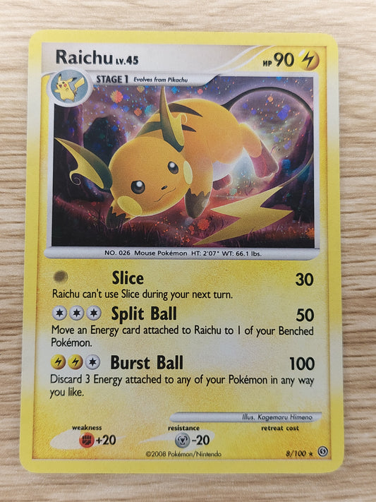 2008 Pokemon Stormfront 8/100 Raichu LV.45 Holo Rare Nr Mt