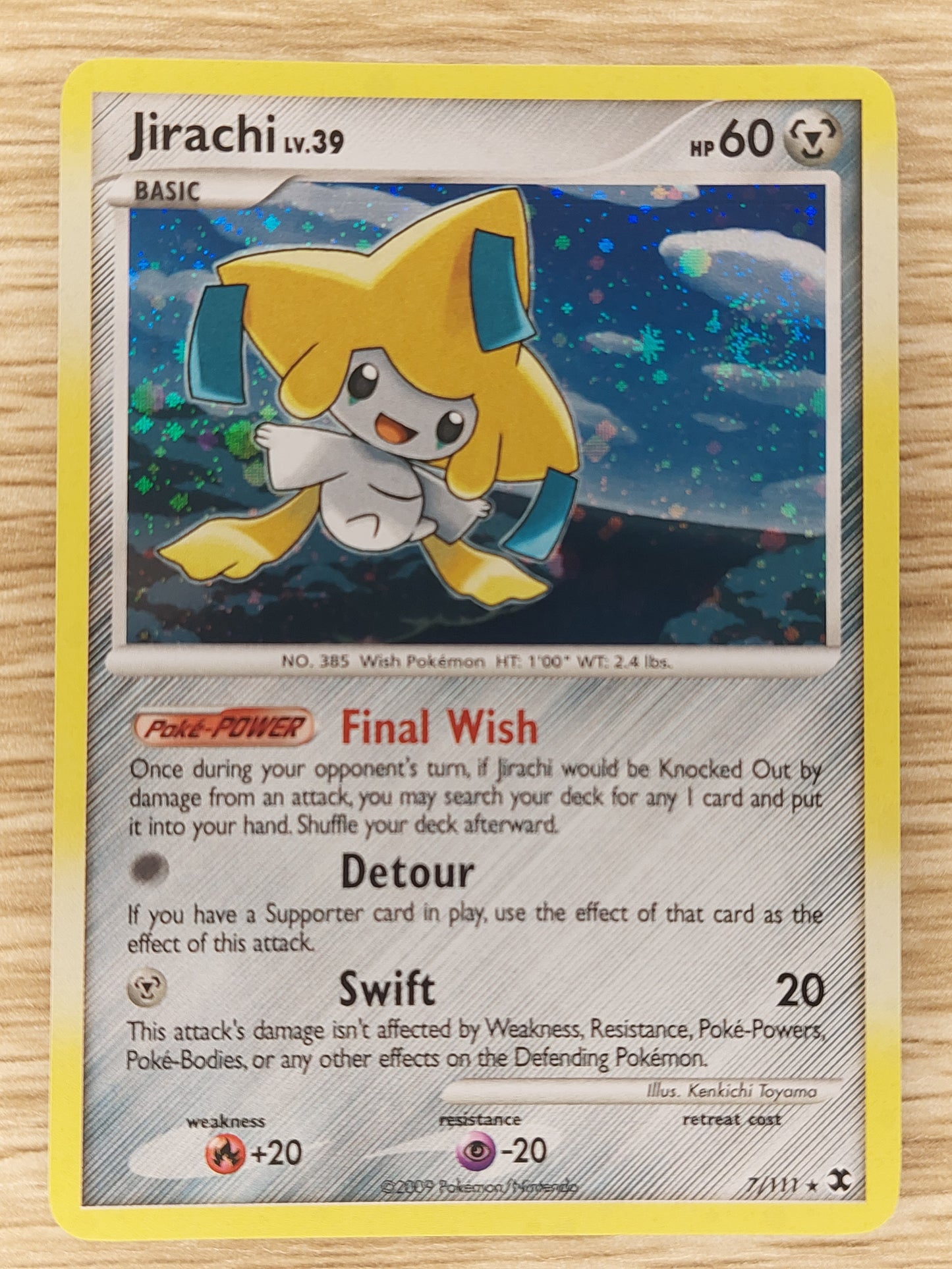 2009 Pokemon Rising Rivals 7/111 Jirachi Holo Rare Nr Mt (*Swirl)