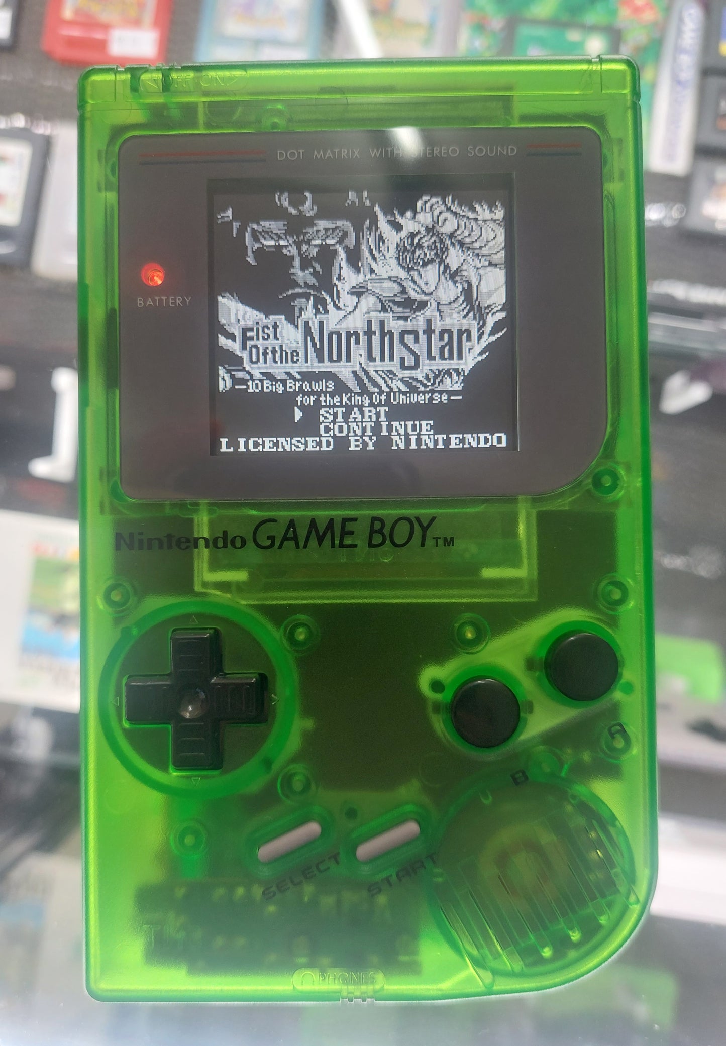 1989 Nintendo Gameboy Game Boy Original DMG-01 IPS BACKLIT SCREEN-CLEAR GREEN CASE