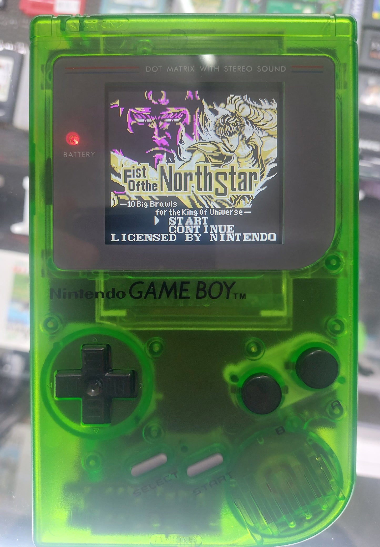 1989 Nintendo Gameboy Game Boy Original DMG-01 IPS BACKLIT SCREEN-CLEAR GREEN CASE