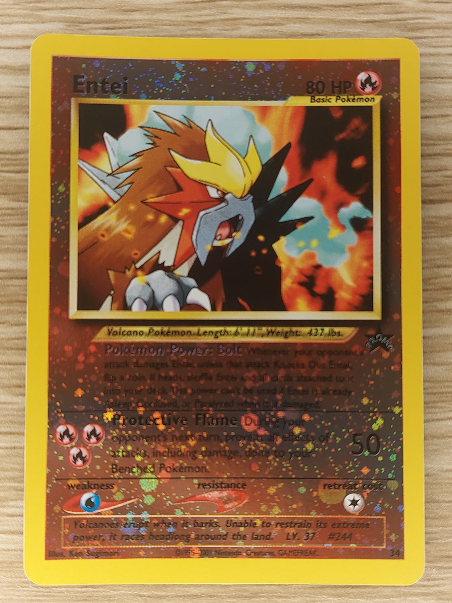 Entei #3 - Black Star Promo #34 - Holographic Pokemon Card NM