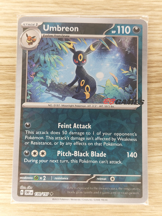 Umbreon - 130/197 - Reverse Holo EB Games Stamp - Sealed Promo - Pokemon Card