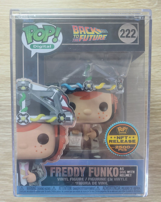 Funko Pop Digital Back to the future Freddy Funko as Doc with Helmet(NFT Release 2500 pc)in Pop Hard Stack