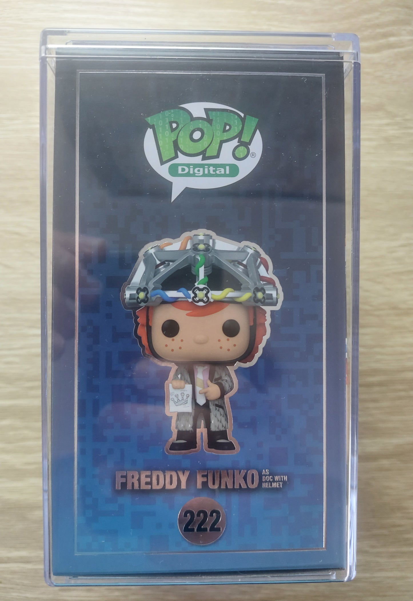 Funko Pop Digital Back to the future Freddy Funko as Doc with Helmet(NFT Release 2500 pc)in Pop Hard Stack