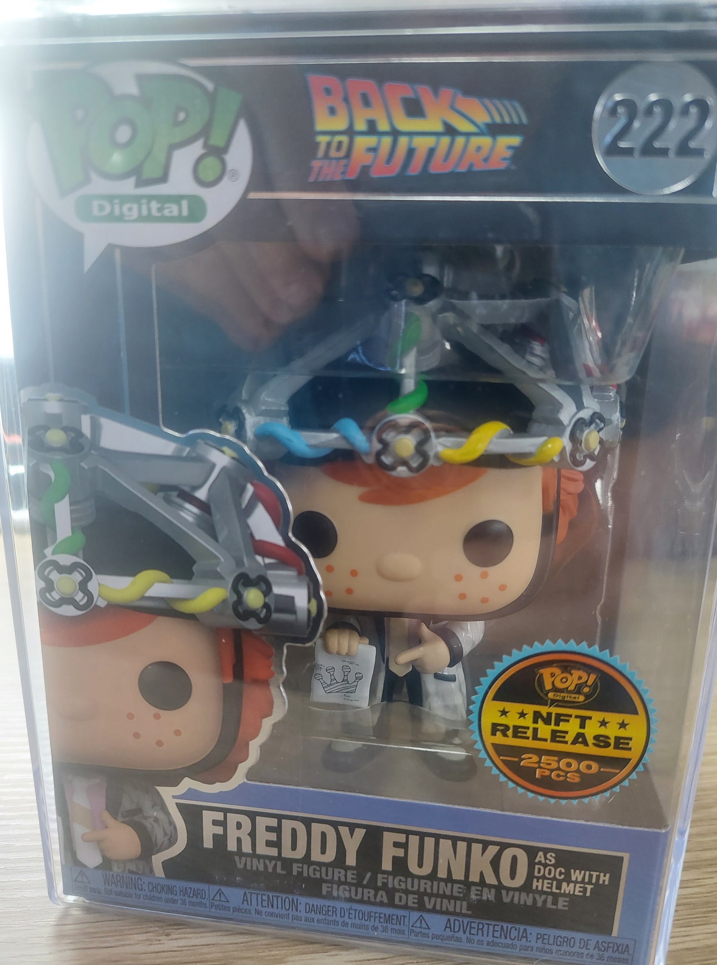 Funko Pop Digital Back to the future Freddy Funko as Doc with Helmet(NFT Release 2500 pc)in Pop Hard Stack