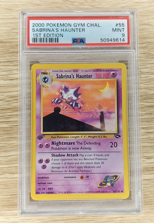 2000 Pokemon Gym Challenge 55/132 Sabrina's Haunter 1st Edition PSA 9