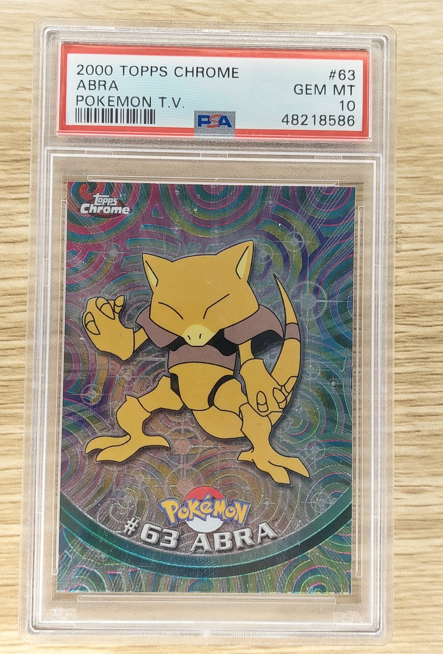 2000 Pokemon Topps Chrome #63 Abra Holo Pokemon T.V  PSA 10