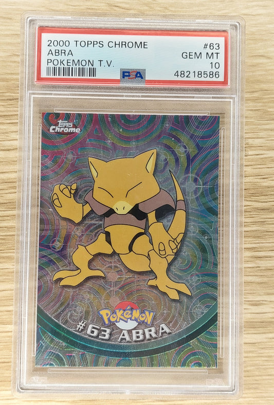 2000 Pokemon Topps Chrome #63 Abra Holo Pokemon T.V  PSA 10