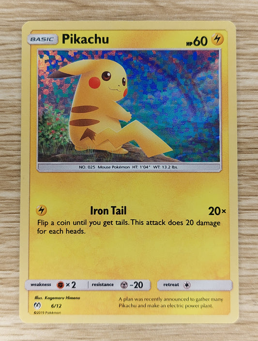 PIKACHU 6/12 POKEMON CARD ENGLISH MCDONALD'S PROMO HOLO 2019 SM