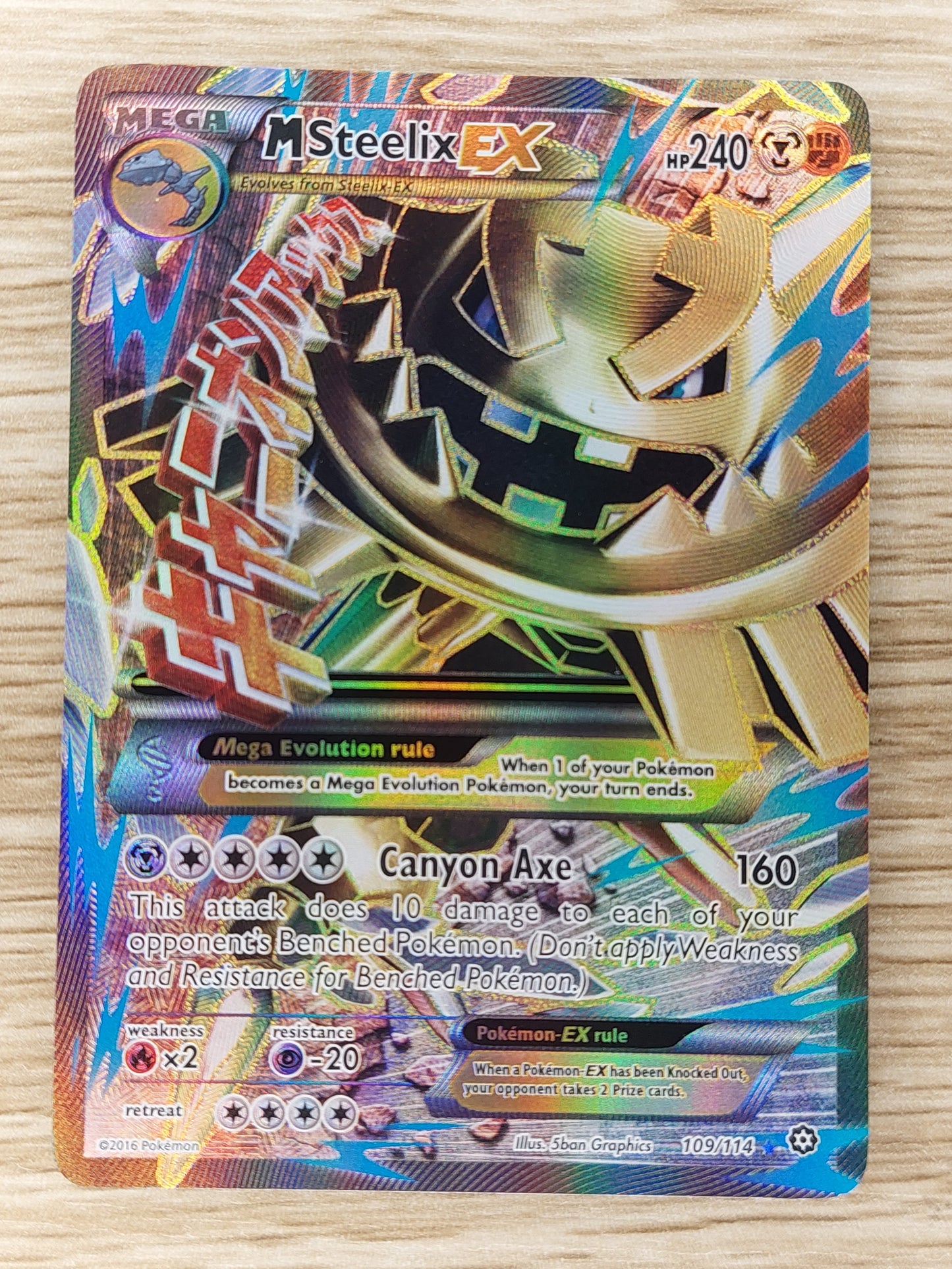 Pokemon M Steelix EX-109/114 Full Art Ultra Rare XY: Steam Siege