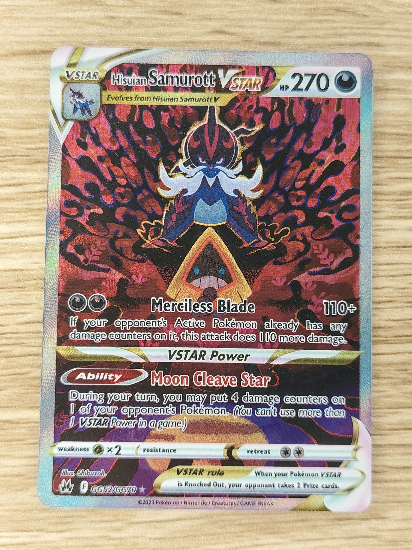 Pokemon TCG Hisuian Samurott VSTAR GG52/GG70 Crown Zenith Galarian Gallery Alt