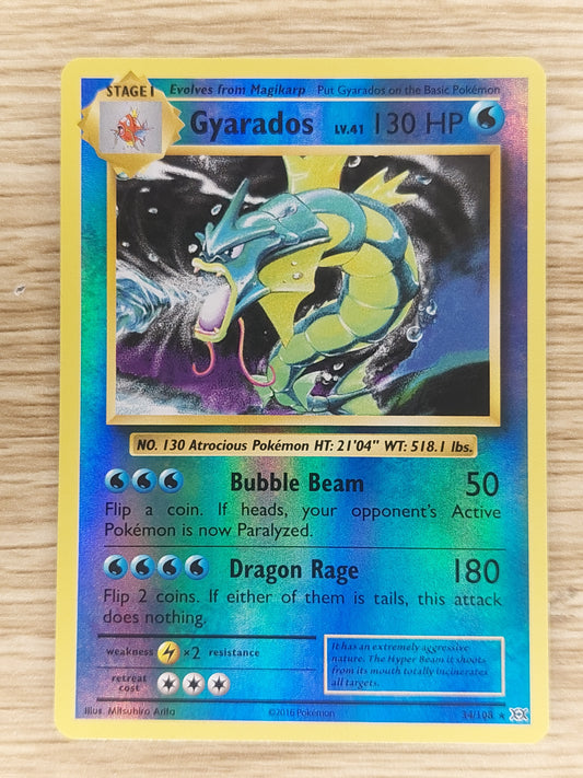 2016 Pokemon Xy Evolutions 34/108 Gyarados Reverse Holo LP