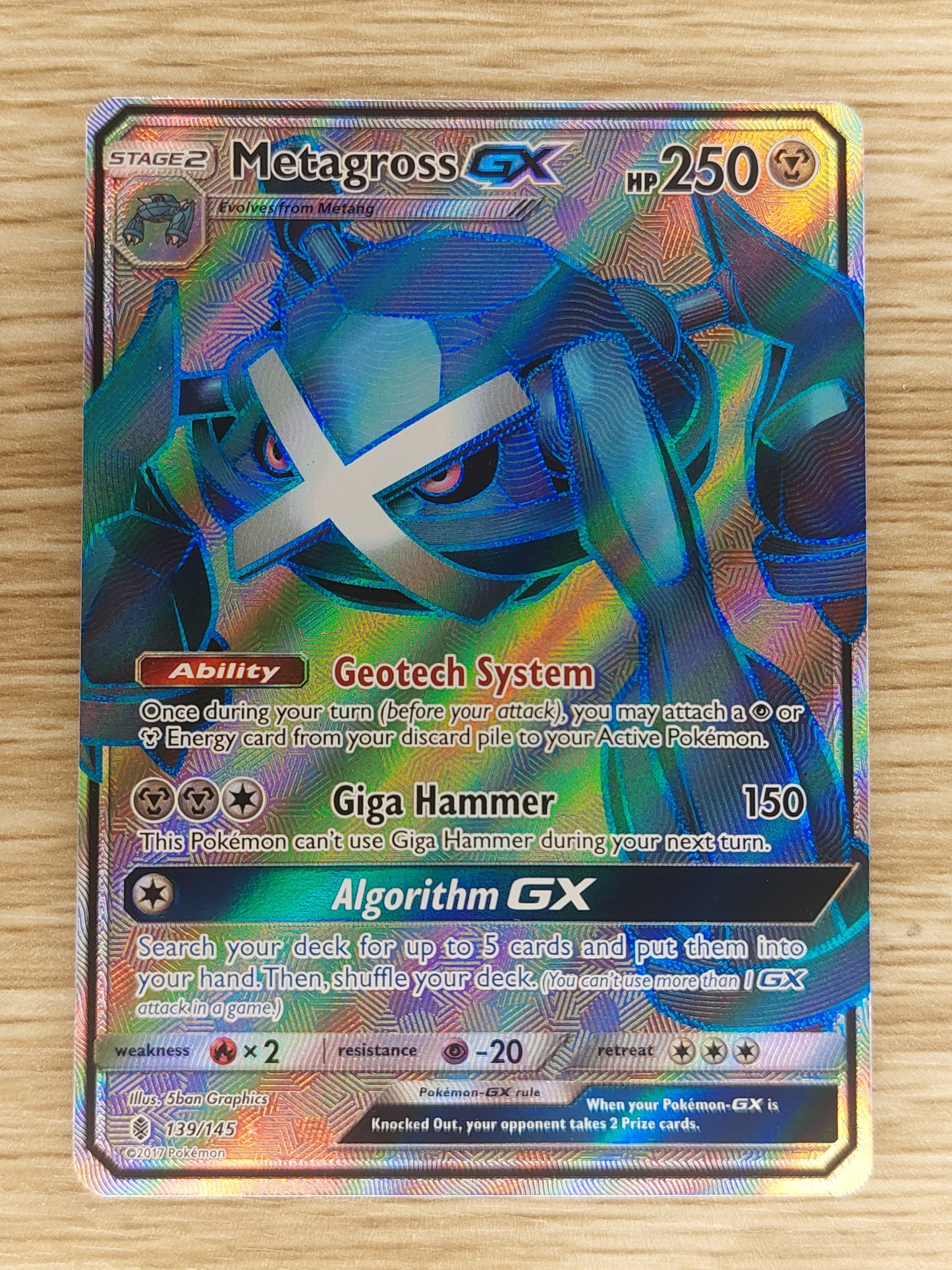 Pokemon Metagross GX 139/145 Sun Moon Guardians Rising - LP