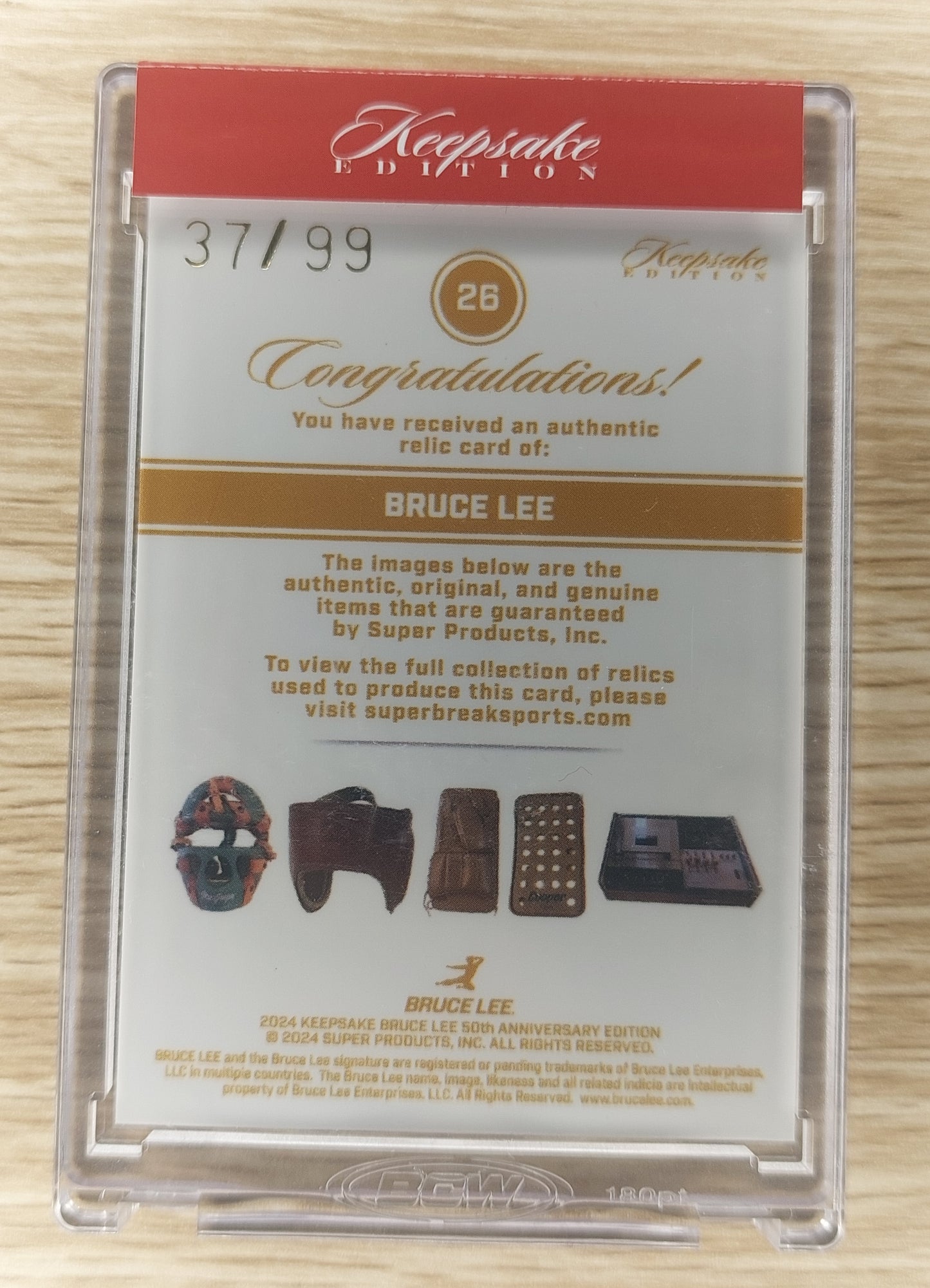 2024 Keepsake Edition Red Label Bruce Lee Signapatch Card(Tape Player Relic)37/99