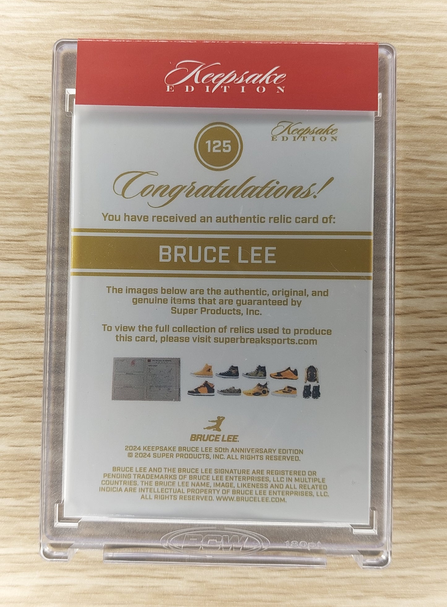 2024 Keepsake Edition Red Label Bruce Lee Signapatch Card(Dual Relic)81/99