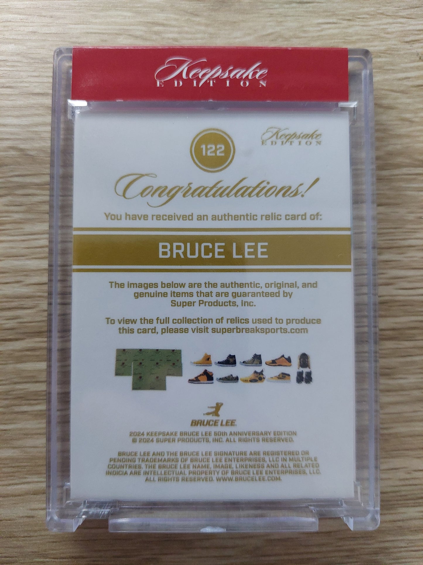 2024 Keepsake Edition Red Label Bruce Lee Signapatch Card(Dual Relic)36/99