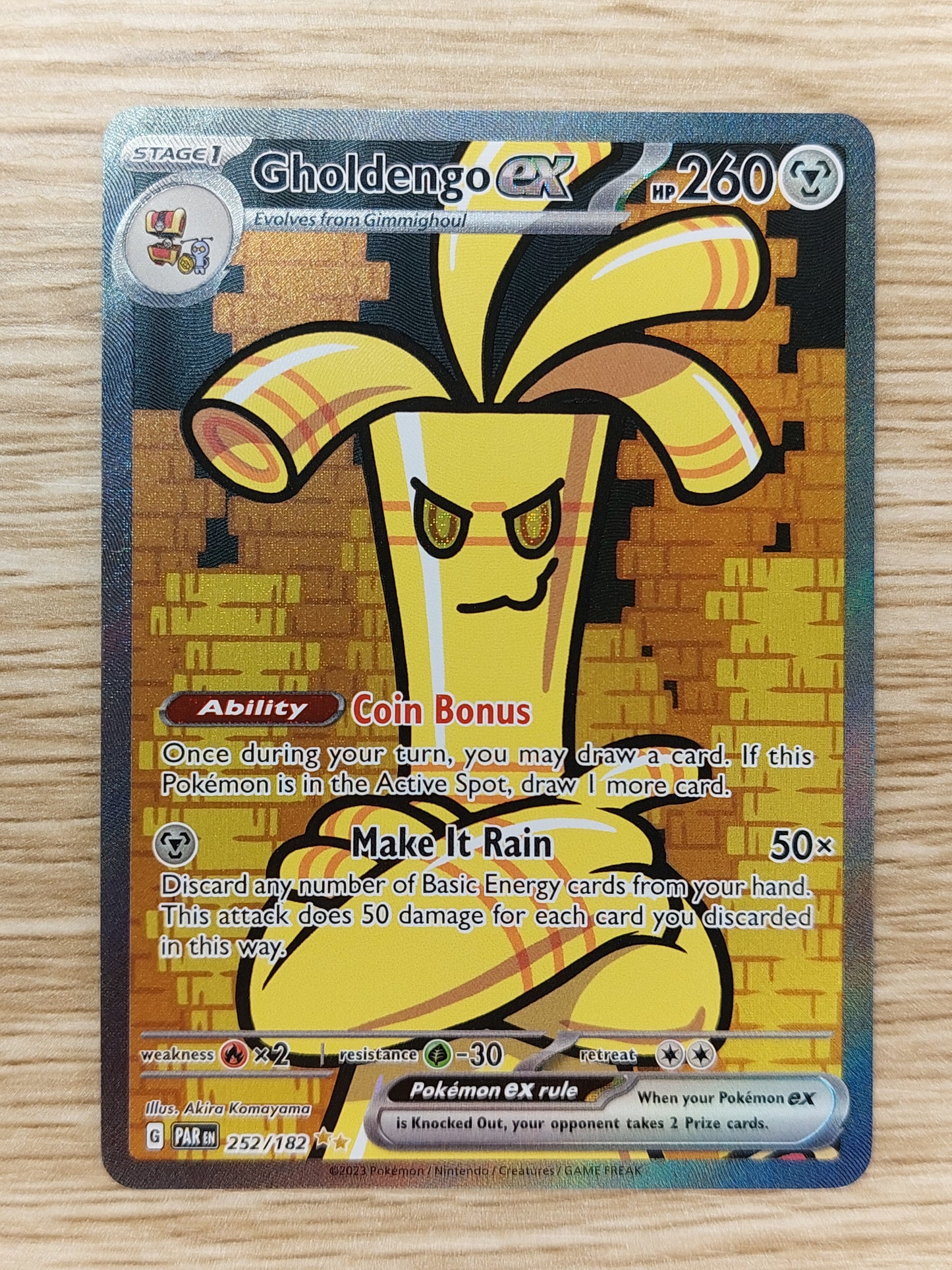 POKEMON TCG PARADOX RIFT SPECIAL ILLUSTRATION RARE - GHOLDENGO EX #252/182