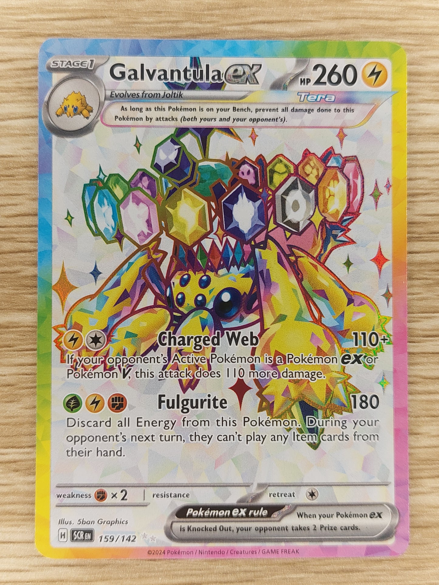 2024 Pokemon S&V Stellar Crown 159/142 Rainbow Galvantula EX Ultra Rare