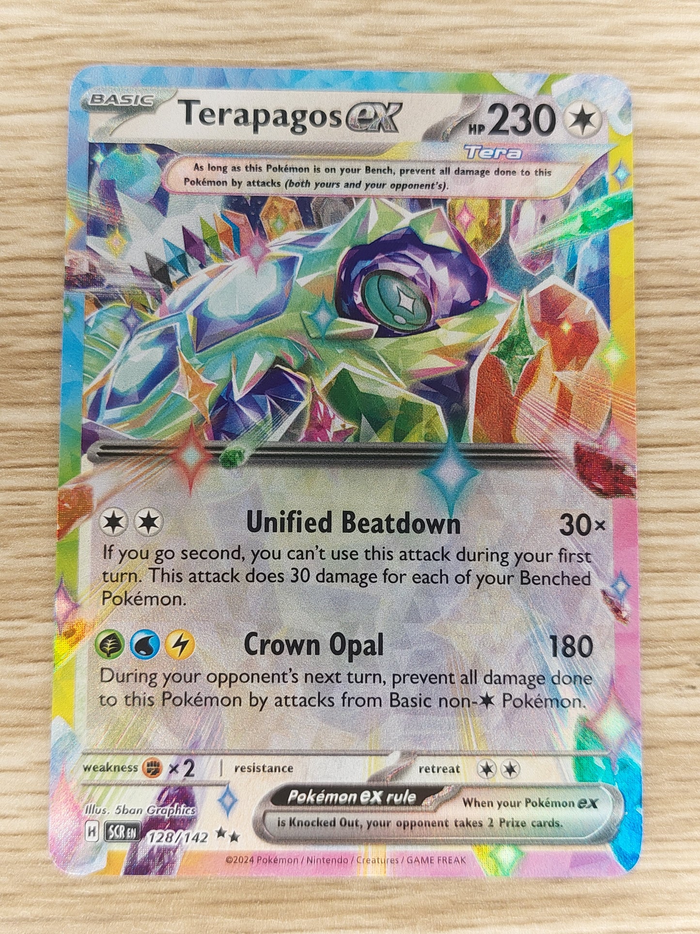 2024 Pokemon S&V Stellar Crown 128/142 Terapagos EX Double Rare