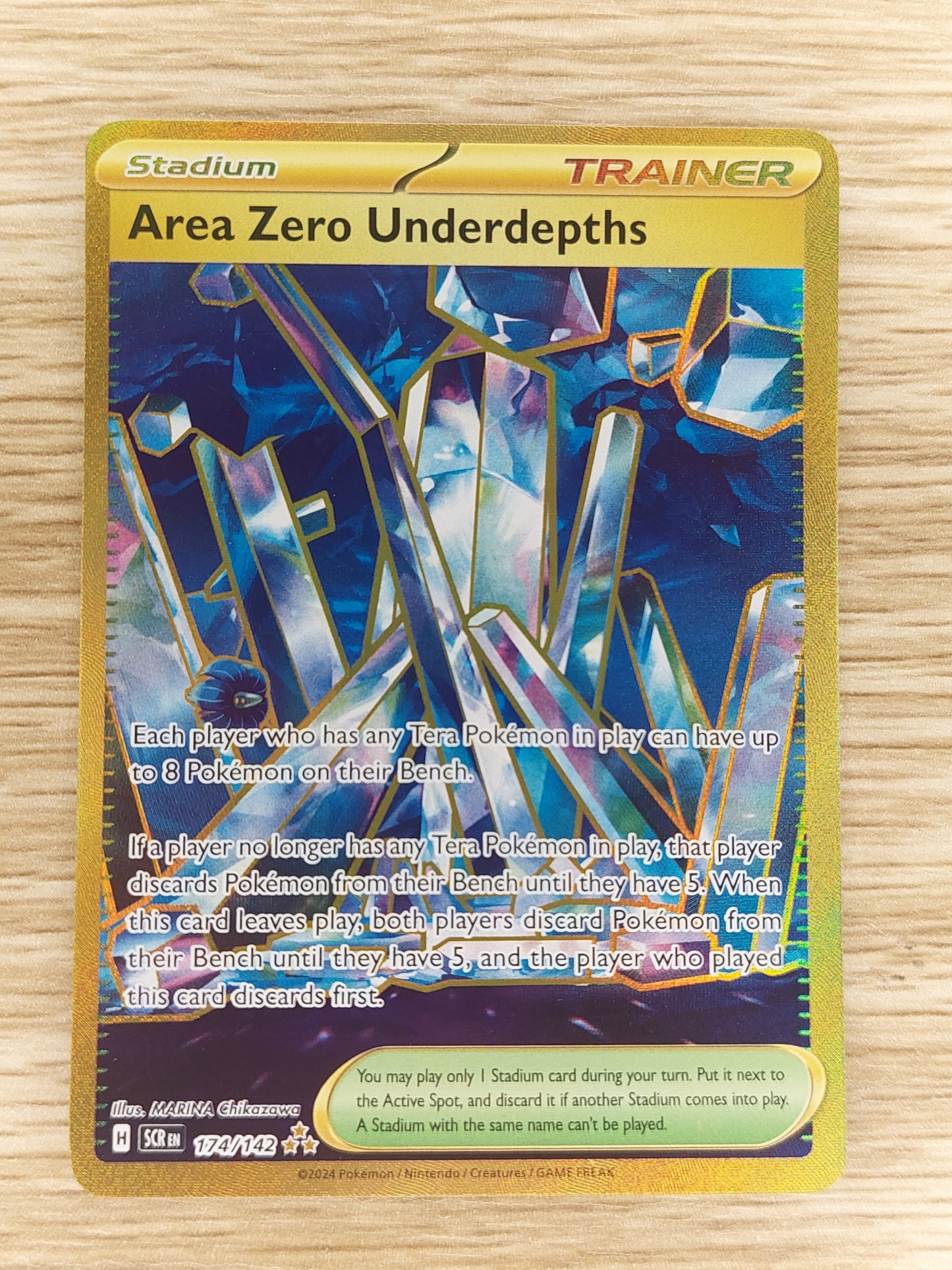 2024 Pokemon S&V Stellar Crown 174/142 Gold Area Zero Underdepths Hyper Rare