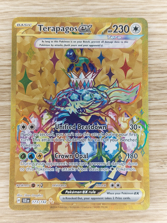 2024 Pokemon S&V Stellar Crown 173/142 Gold Terapagos EX Hyper Rare