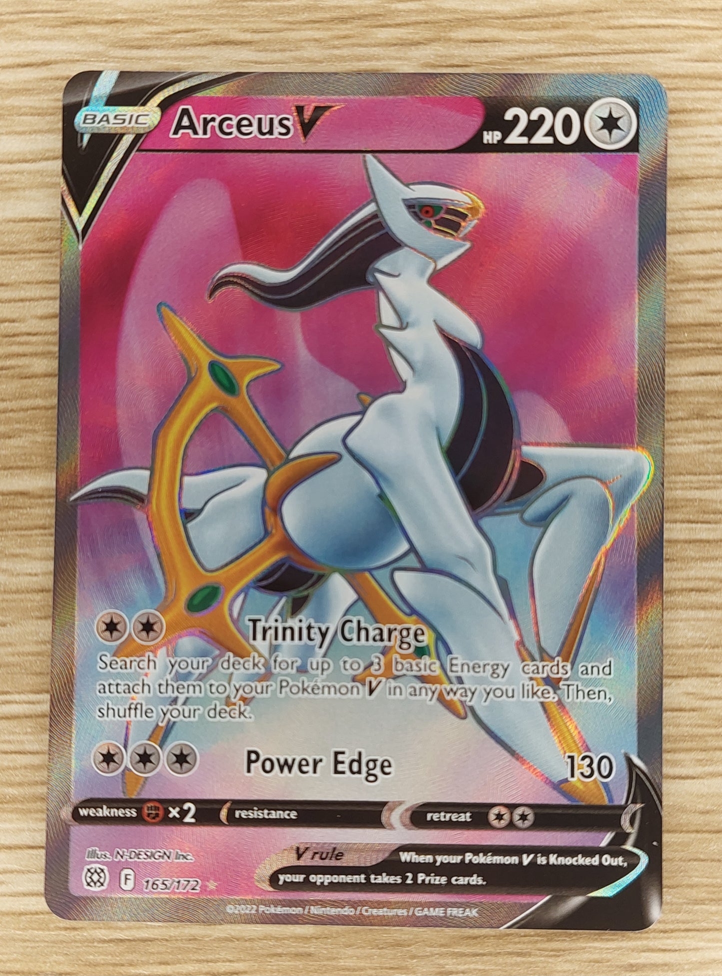 Pokémon TCG Arceus V FULL ART Holo Brilliant Stars 165/172