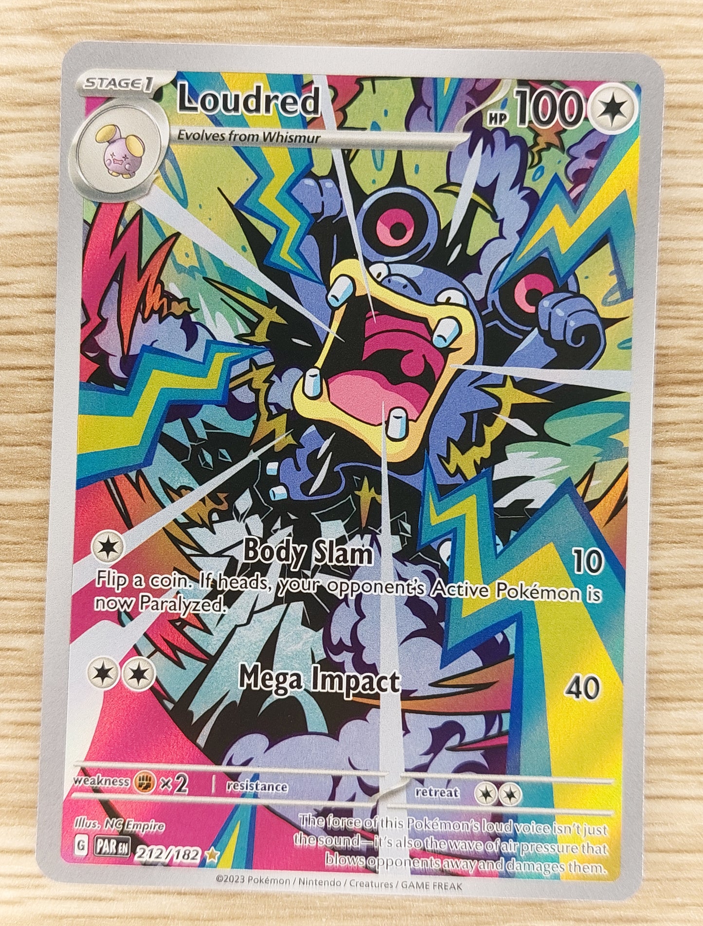 LOUDRED 212/182 HOLO ILLUSTRATION RARE PARADOX RIFT POKÉMON TCG