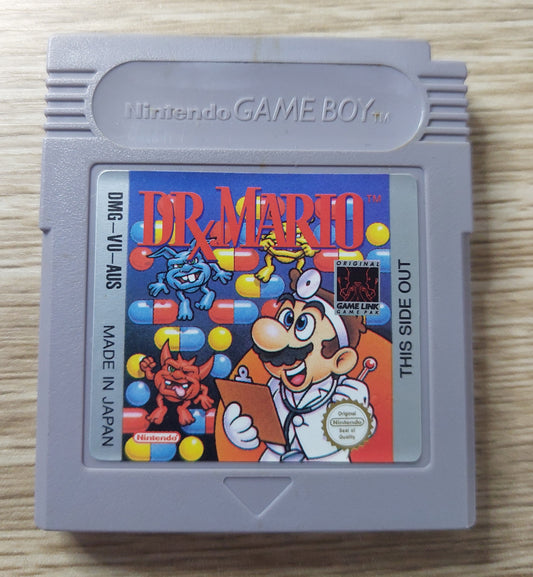 Nintendo Gameboy Original Dr. Mario DMG-VU-AUS Tested & Cleaned Cart Only