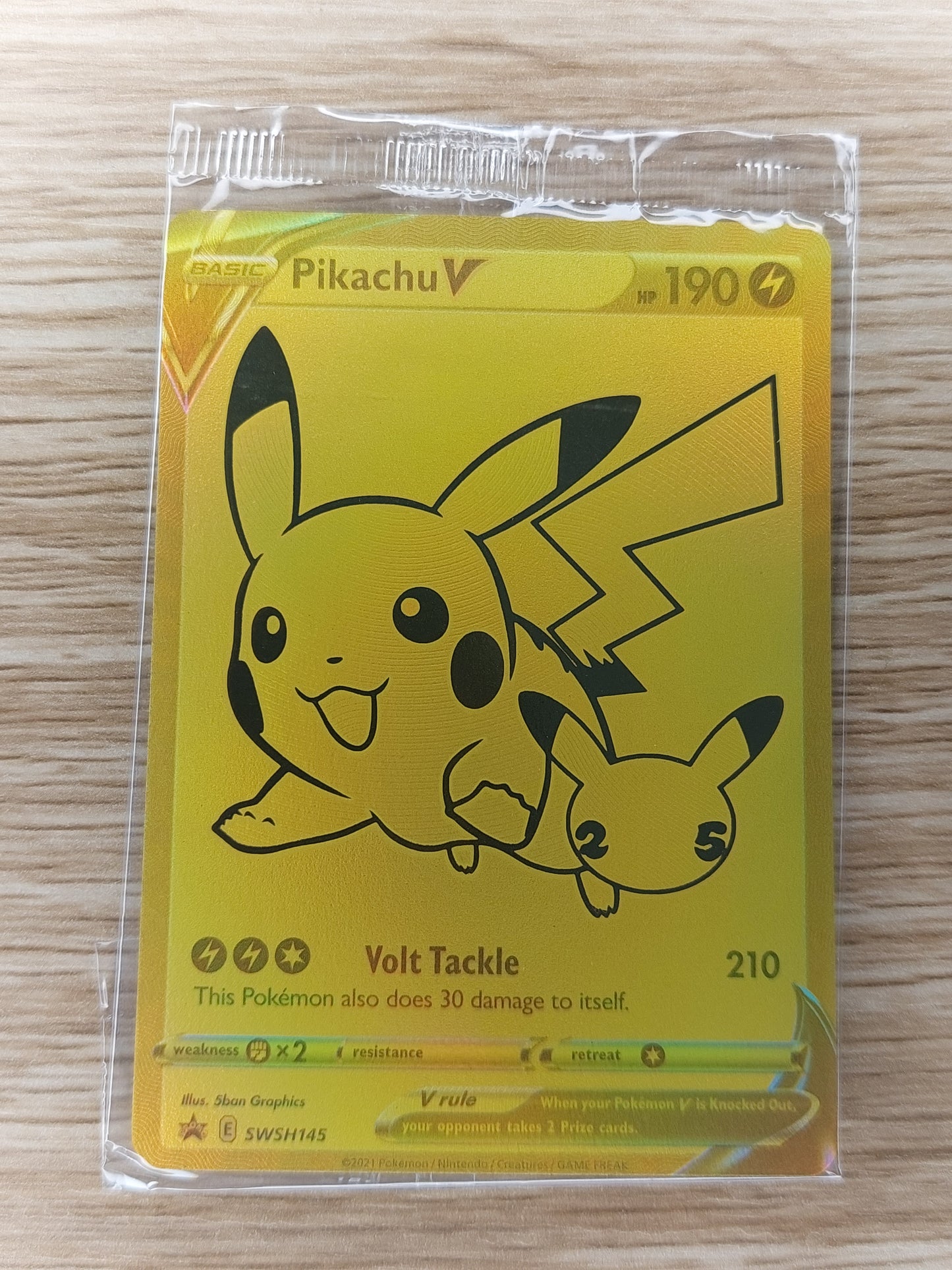 Pokemon Celebrations SWSH145 Gold Pikachu V Sealed