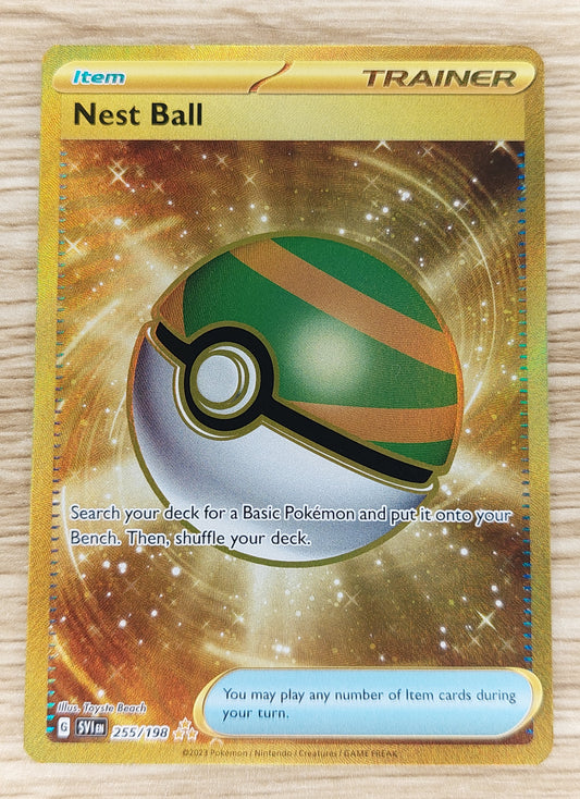 Nest Ball 255/198 Scarlet Violet Gold Ultra Rare Full Art Pokemon